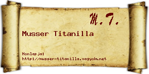 Musser Titanilla névjegykártya